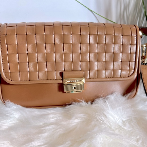 New MICHAEL KORS Bradshaw Small Woven Shoulder handBag Brown, purse, bag - Picture 8 of 13